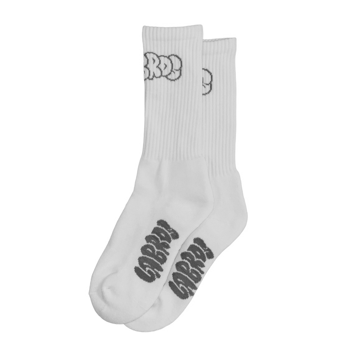 Bubble Logo Jacquard Socks (White)