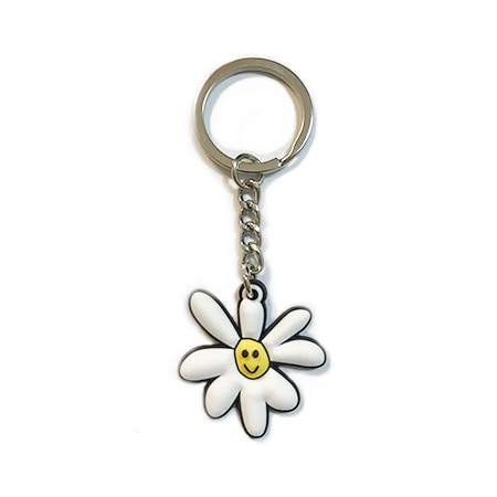 Daisy Rubber Keychain (White)