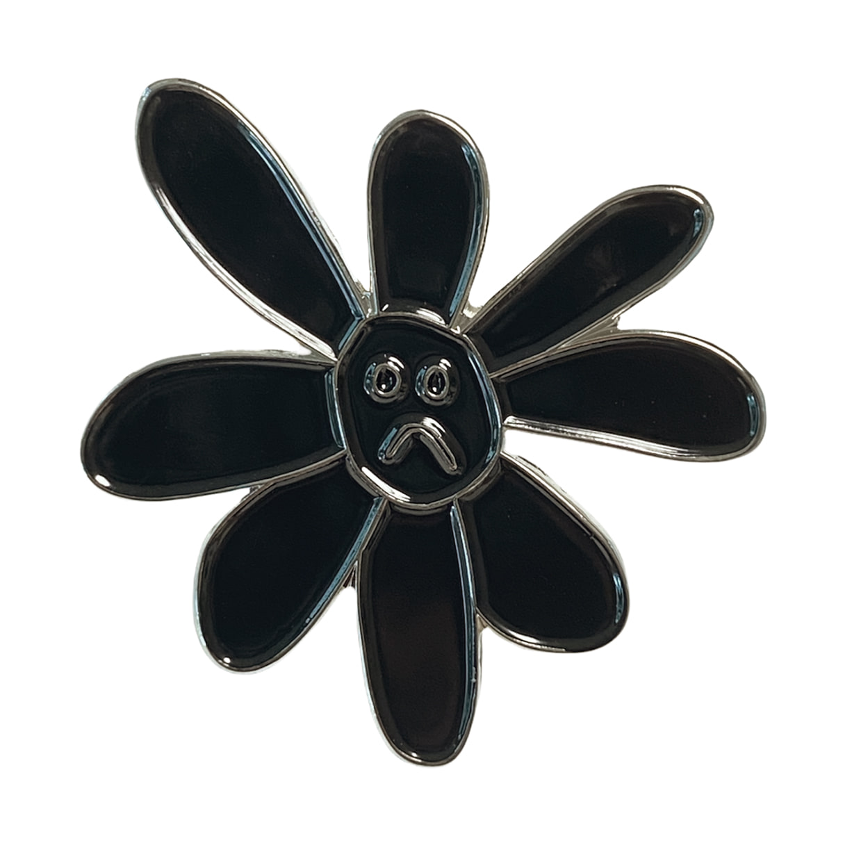 Sad Daisy Pin (Black)