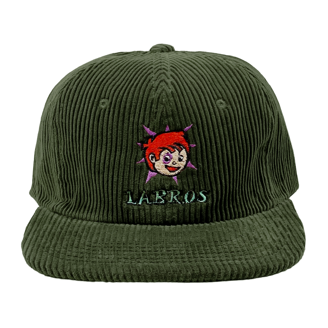 Punched Man Corduroy 6-panel Cap (Olive)