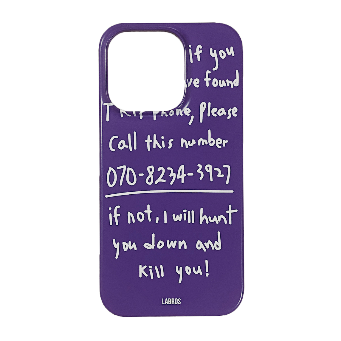 Kill You i Phone 14pro Case (Purple/ grey)
