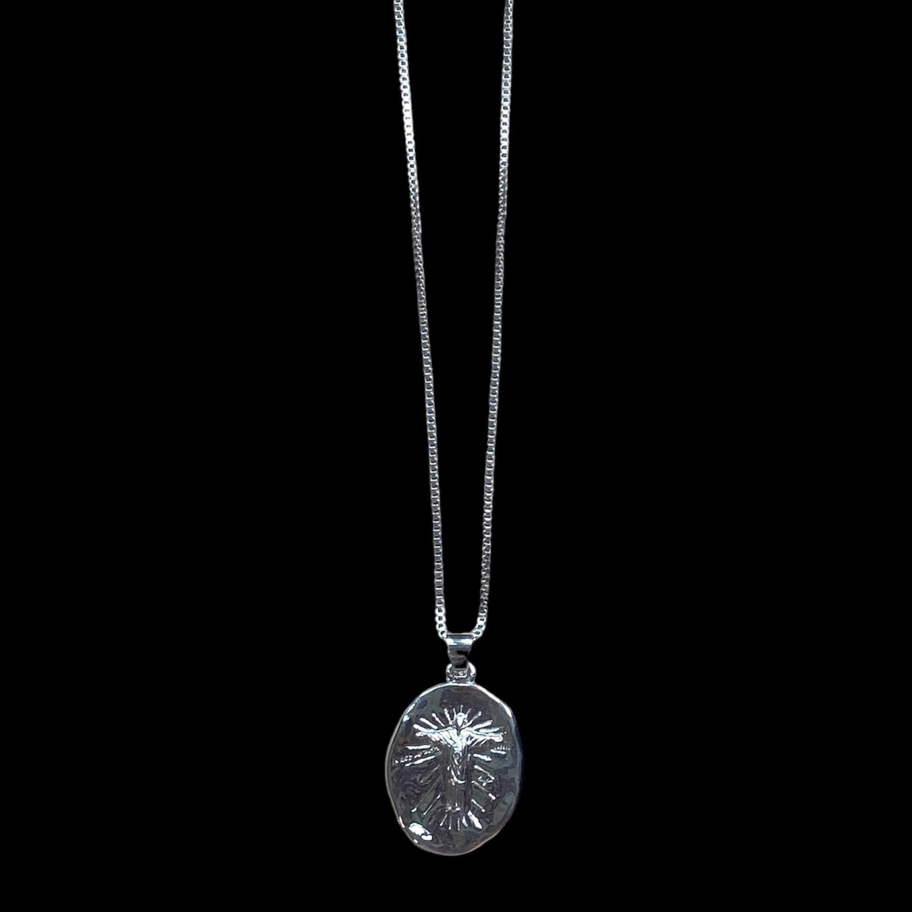 10th Anniv Jesus Necklace (Silver)